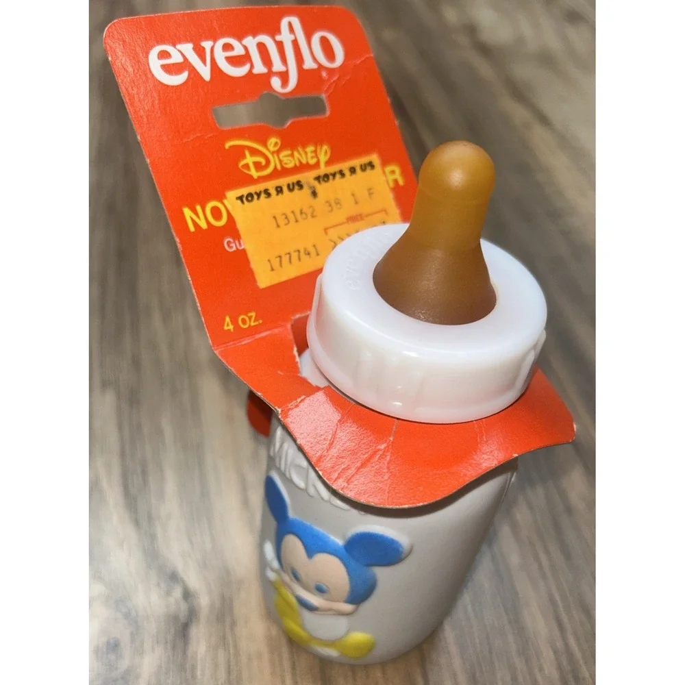 Vintage 1984‎ Evenflo Plastic Baby Bottle Walt Disney Mickey Mouse, 4oz
